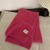 Cachecol de Lã Tricotado Vermelho Coreano para Mulheres Inverno Cor Pura Versátil Quente Espessado Protetor de Pescoço Estudante Estilo 2025 Scarf