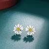 Aretes de Plata Esterlina 925 Celebridad de Internet Mori Margarita para Mujer Estilo Coreano Frescos y Sencillos Aretes de Flores Pequeños Estilo Ins