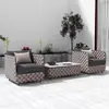 Combinación de Sofá de Ratán para Exteriores Patio Exterior Balcón Exterior Silla de Ratán de Ocio Sofá de Cuerda Ratán Impermeable Protector Solar