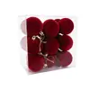 Ventas Directas de Fábrica Transfronterizas Set de 18 Piezas de Bolas de Terciopelo de 6 cm para Decoración de Árbol de Navidad, Fiesta y Colgantes para Decoración de Centro Comercial