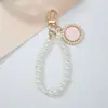 Chaveiro Criativo de Pérola Redonda Pingente Laço Chaveiro de Carro Pérola Argola Chaveiro Acessórios de Decoração para Bolsa de Casal