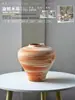 Vaso de cerâmica estilo japonês vaso de barro artesanal vintage decoração B&B sala de estar decoração de flor seca jarra de grés