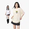 2025 Nuevo Estilo Estampado Afro Algodón Puro Manga Corta Verano para Mujer Tendencia Americana Holgado Aspecto Adelgazante Versátil Tops Camiseta para Mujer