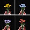 Zibo Handmade Vidro Pequena Simulação de Flores Arranjo de Flores Vidro Eterno Presente de Flores Frescas Decoração de Mesa Enfeites