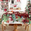 Navidad Hogar Sala de Estar Mesa de Comedor Atmósfera Decoración Mantel Impreso Muñeco de Nieve Árbol de Navidad Mantel Largo Venta al por Mayor