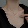 Sencillo Nicho Transfronterizo Sentido del Diseño Joyería Anillo Enlazado Collar Redondo Cuadrado Lujo Ligero Geométrico Cadena Clavícula