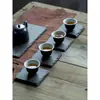 Mantel Individual para Cena Barra Casa de Té Cafetería Posavasos Cuadrado de Piedra Pizarra Natural Mantel de Pizarra Posavasos Antideslizante Posavasos para Vino