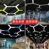 Lâmpada de modelagem de academia led Escritório lustre de três braços espinha de peixe em forma de Y fileira de carros personalidade lustre de ferro de formato especial