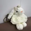 Llavero de Peluche de Conejo Lindo Moderno Minimalista de Dibujos Animados con Orejas Caídas Colgante para Bolsa de Regalo de Cumpleaños Tela de Algodón