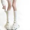 Calcetines de Canalé Cálidos de Piel de Conejo para Otoño e Invierno con Campana en el Tobillo Calentadores de Pierna Tejidos Estilo Ballet Agrupados Etiqueta de Tela Ligeramente Acampanada