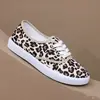 Zapatos de Lona de Caña Baja Nuevos de Primavera Estampado de Leopardo para Estudiantes Femeninas Estilo Coreano Ins Planos Versátiles de Caña Baja Modernos Casuales Zapatos de Skate