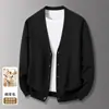 Jaqueta Cardigan de Lã Tricotada Solta Masculina de Comércio Exterior Transfronteiriço, Suéter Casual de Outono para Homens, Estilo Pai