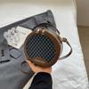 Bolsa Pequena 2024 Nova Textura Moda Feminina Estilo Quente Bolsa Transversal Nicho Estilo Ocidental Retrô Bolsa Pequena Redonda