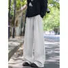 Pantalones casuales de estilo americano con pierna curva para hombre, nuevos pantalones deportivos holgados casuales de otoño, pantalones rectos de talla grande para hombres altos y corpulentos