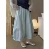 Calça Casual Retro de Cintura Elástica Estilo Coreano Primavera/Verão 2026 Solta Versátil Calça Curva Calça Lantern Lantern Wide-Leg