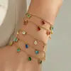 Cadena de collar con colgante de circonita cúbica en forma de lágrima inspirada en la dopamina, superventas europea y americana, conjunto de pulsera y tobillera de joyería minimalista y versátil para mujer