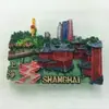 Imán de Refrigerador de Shanghái Ciudad Cultural y Creativa Turismo Perla Oriental Malecón Decoración Magnética de Refrigerador de Metal Souvenir Conmemorativo