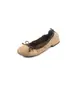 Zapatos Planos para Mujer Chuyuji 2026 Verano Nuevo Estilo Cuadros Patchwork Suela Suave Tacón Grueso Lazo Punta Redonda Zapatos Planos
