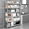 Prateleira de Armazenamento com Grade de 6 Camadas Atacado Prateleira de Armazenamento Cozinha Hotel Comercial Aço Inoxidável 304 De Chão