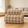 Toalha de rosto e toalha de banho xadrez vintage em fleece coral, delicadas e macias ao toque, em tons terrosos, toalha de casal para atacado