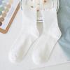 Calcetines de Color Sólido con Volantes Lolita para Mujer Jk Caramelo Dulce Lindos Calcetines Primavera Verano Otoño Encaje