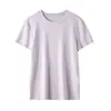 Camiseta Básica Casual Diaria de Tencel, Lino de Seda, Color Sólido, Manga Corta, 26, Primavera Verano, Simple, Versátil, Cómoda, Adelgazante, Top Interior