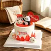 Decoración para Pastel del Día Nacional 2026 Figura de Panda Amo Mi País Adorno para Postre Feliz Festividad Inserto