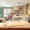 Decoração de Mesa Dia dos Namorados Amor com Base de Madeira Acrílico Transparente Dia dos Pais Ornamentos