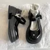 Zapatos Pequeños de Cuero Negros Franceses con Plataforma Redondos de Suela Gruesa para Mujer 2025 Nuevos Zapatos Mary Jane Retro de Primavera y Verano