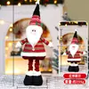 Nuevo Transfronterizo Adornos de Muñeco Telescópico Navideño Santa Rayado Anciano Muñeco de Nieve Alce Decoraciones Regalos de Navidad