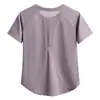 Camiseta de manga corta de fitness para mujer para verano, nuevo top deportivo de entrenamiento de yoga de verano 2026, secado rápido, transpirable, corte holgado