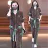 Estilo Coreano Popular en Línea Traje Deportivo Casual para Mujer Primavera y Otoño Nuevo Moda Occidental Reductor de Edad Sudadera Ropa para Correr Conjunto de Dos Piezas
