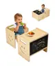 Mesa y Silla de Madera Maciza Transfronteriza Montessori para Destete Muebles Infantiles Taburete Escalón para Niños Pequeños Taburete Infantil Torre de Aprendizaje