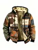 2026 Inverno Pelúcia Acolchoado Estilo Étnico Temporada Forro de Camada Dupla Fleece Grosso Jaqueta de Algodão Zíper Bolso Patch Casaco Quente de Algodão