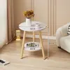 Mesa redonda pequeña, mesa de centro, uso simple en sala de estar del hogar, mesa auxiliar para sofá, mesita de noche de dormitorio, mesa de balcón mini minimalista creativa