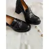 Mocasines Retro de Tacón Grueso, Zapatos sin Cordones, Zapatos Pequeños de Cuero Mary Jane de Tacón Alto para Mujer, para Ir al Trabajo