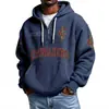 Ropa Nueva para Hombre Transfronteriza Amazon Más Vendido Bolsillo Múltiple Cremallera Nueva Sudadera con Capucha Comercio Exterior Sudadera de Moda Serie NFL