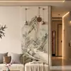 Novo adesivo de parede de feltro estilo chinês com pintura de paisagem, painel de fundo para parede de fotos sem furar para sala de estar, quarto e decoração de cabeceira
