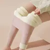 Leggings térmicos de cintura alta con forro polar para mujer, otoño e invierno, engrosados, sin costuras, talla grande, pantalones base cálidos