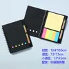 Set de Cuadernos Espirales de Papel Kraft, Notas Adhesivas, Notas Adhesivas Reutilizables, Pegatinas para Avisos, Pegatinas de Índice Personalizadas