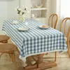 Toalha de mesa xadrez em tecido estilo pastoral para comércio exterior transfronteiriço, toalha de mesa espessa para mesa de centro e armário de TV, fornecimento direto da fábrica