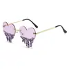 Nuevos Gafas de Sol de Moda con Montura Lágrima Incrustadas de Diamantes Hechas a Mano Brillantes para Fiesta de Graduación Hip Hop Foto Creativas Gafas de Sol para Mujer