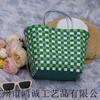 Bolsa de Palha de PVC Personalizada Sacola de Mão Tecida Feita à Mão Cesta Aberta para Legumes Bolsa de Presente DIY Bolsa de Mão Feminina