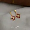 Brincos Geométricos Florais Estilo Francês Esmaltados Artísticos Retro com Esmalte Pingado Fábrica Brinco Cadeia de Suprimentos de Joias