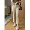 Série Cinza Primavera 2026 Novo Estilo Elegante Cor Sólida Básico Versátil Emagrecedor Reto Nove Pontos Calça Cigarrete para Mulheres