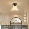 Lustre Estilo Mid-Century Vintage com Design Floral, Popular nas Redes Sociais, Iluminação de Vidro para Sala de Estar, Quarto, Sala de Jantar e Escritório
