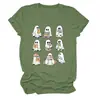 Amazon eBay Tienda Independiente Casual Linda Divertida Camiseta de Manga Corta con Cuello Redondo de Fantasma Leyendo un Libro para Mujer para Exportación