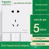 Painel de tomada com interruptor Schneider yueyuan branco elegante 86 cinco furos USB dois ou três pinos ar condicionado tomada de parede embutida