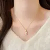 Nuevo Estilo Chino Retro Zircón Gota Roja Calabaza Colgante Collar Accesorios Cadena de Ropa Simple para Mujer Lujo Ligero Collar de Gama Alta