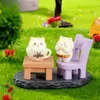 Paisaje en Miniatura Creativo Lindo Oso Cafetero Muñeco Caja Ciega DIY Accesorios de Decoración Adornos Pequeños para Coche Escritorio
